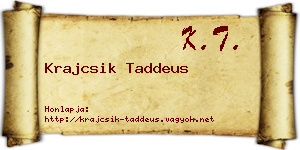 Krajcsik Taddeus névjegykártya